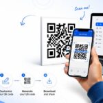 a user trying to scan a big qr code using his cell phone